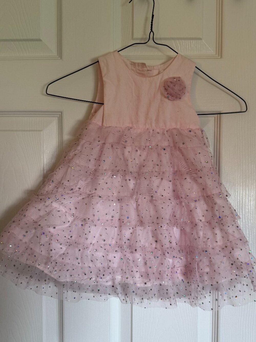 Pink Baby Girl Sparkle Tulle Sleeveless Dress 6-12 months